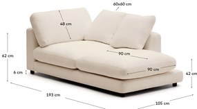 Krémszínű heverő Gala – Kave Home