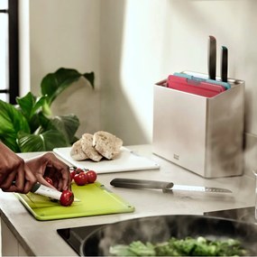 Vágódeszka és kés szett állvánnyal 10x32 cm Folio Icon Plus – Joseph Joseph