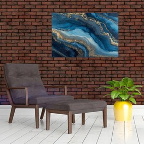 Kép - Kék márvány absztrakció (90x60 cm)