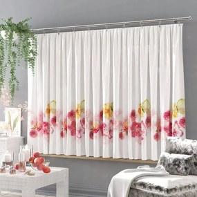 Zinnia színes virágos fátyol függöny 150 cm méteráru