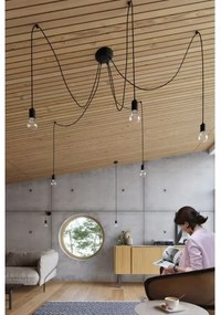 Sollux SL.0371 - Csillár zsinóron EDISON 5 5xE27/60W/230V pók fekete