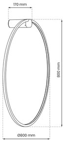 LED fali lámpa SATURNO LED/46W/230V Ø 80 cm IP44 antracit