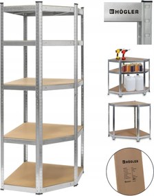 Fém garázstároló állvány 5 polcos 180×70×40cm 875kg Högler