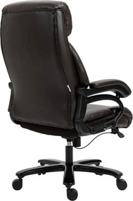 Vinsetto Főnöki irodai szék, 180 kg teherbírás, ergonomikus kialakítás, állítható magasságú, műbőr, barna.