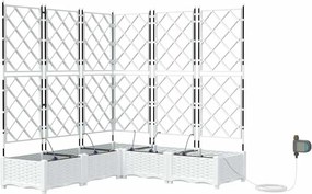 vidaXL Kerti cserép 5 pcs Fehér Acél