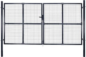 vidaXL szürke horganyzott acél hálós kerti kapu 300 x 175 cm