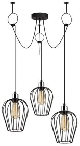 Tel Chain fekete 3 izzós függőlámpa - Opviq lights