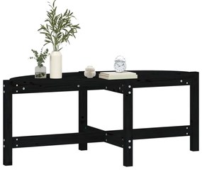 Fekete tömör fenyőfa dohányzóasztal 118 x 63 x 45 cm