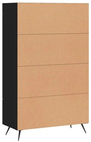 fekete szerelt fa magasszekrény 69,5 x 31 x 115 cm