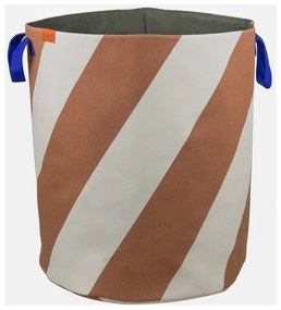 Téglavörös-krémszínű textil szennyeskosár 5 l Diagonal – Mette Ditmer Denmark