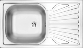 Deante Techno, rozsdamentes mosogató 1 kamrás munkalaphoz Z / O 760x435x150 2 "+ szifon, szatén mintás, ZMU_0110