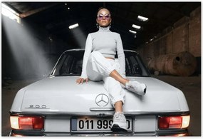 Poszterek 185x125 Fehér klasszikus Mercedes 200