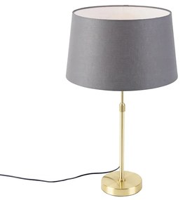 Asztali lámpa arany/réz színű szürke vászon árnyékolóval 35 cm - Parte