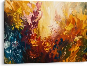 Kép - Absztrakt festmény a virágokról (70x50 cm)
