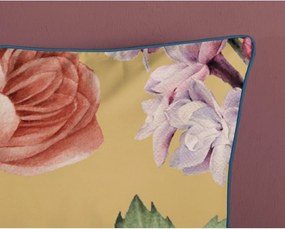 Floery sárga organikus pamut egyszemélyes ágyneműhuzat, 140 x 200 cm - Descanso