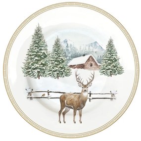 Karácsonyi desszertes tányér 4 db szett White Forest díszdobozban
