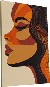 Vászonkép Retro Nő a 70-es évek stílusában otthon nappali 50x70