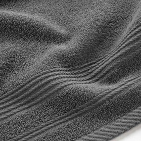 Sötétszürke frottír pamut törölköző 30x50 cm Tendresse – douceur d'intérieur