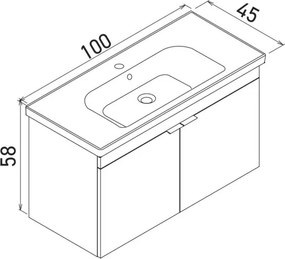 Desna mosdószekrény, 100 cm – TR785PNC1343