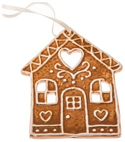 Kerámia karácsonyfadísz 10 cm Gingerbread House – Dakls