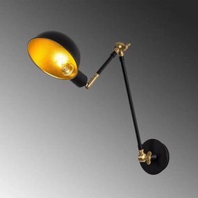 Fekete-aranyszínű fali lámpa ø 15 cm Sivani – Opviq lights