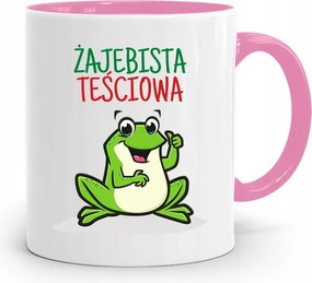 Rózsaszín Bögre Anyósnak Békás Anyós fényképes nyomattal