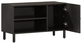 fekete tömör mangófa TV-szekrény 80 x 31 x 46 cm