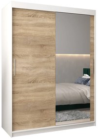 Ruhásszekrény 150 cm Toki 2 (matt fekete + szonoma tölgy). 1064988