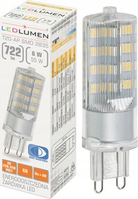 Led izzó G9 Kicsi T20 6W=55W Smd 722lm 360° Halogén Erős Nincs villódzás