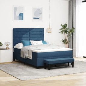 Box Spring Ágy Matraccal és Pad Fekete 160x200 cm Szövet