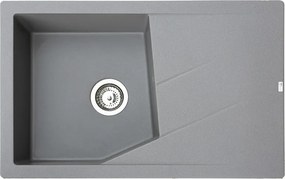 Linea Plus Metalac 372993 Gránit Mosogatótálca - Extra mély, Csepegtetőtálcás, Grafit