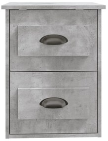 betonszürke falra szerelhető éjjeliszekrény 41,5x36x53 cm
