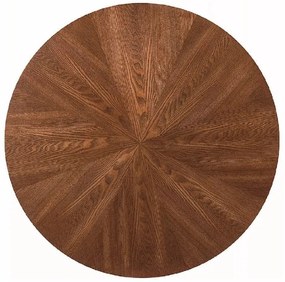 Kerek étkezőasztal AMADEO 100x100 cm, dió dekorációval