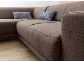 Barna kinyitható-tárolóhelyes sarokkanapé (bal oldali-L alakú) Classy Sophie – Miuform