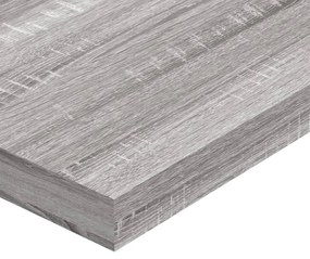 4 db szürke sonoma színű szerelt fa fali polc 100 x 10 x 1,5 cm