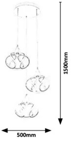 Rabalux 5771 - LED Csillár zsinóron PALMIRA LED/50W/230V