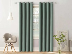 Szürkészöld függöny OXFORD 140x250 cm Felfüggesztés: Fém gyűrűk