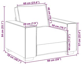 vászon kanapéfotel 60 cm