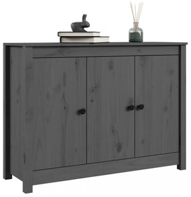 szürke tömör fenyőfa tálalószekrény 100 x 35 x 74 cm