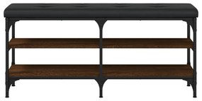 barna tölgy színű szerelt fa cipőtároló pad 102 x 32 x 47 cm