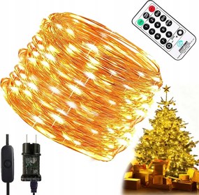 Drót Lámpák 100LED Meleg Fehér Fények Mikro Damil Fény