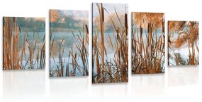 5 részes kép tó az őszi természetben