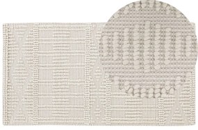Világosbézs gyapjúszőnyeg 80 x 150 cm LAPSEKI Beliani
