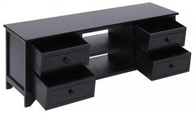fekete tömör császárfa TV-szekrény 108 x 30 x 40 cm