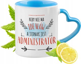 Adminisztrátornak Kék Bögre Szív Alakú Füllel Ajándék