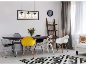 Klausen 113000 - Csillár zsinóron REY 3xE27/7W/230V fekete