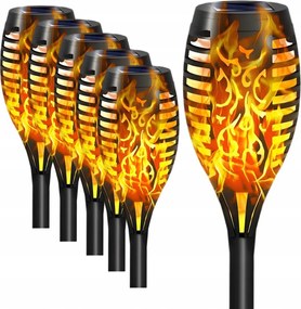 LED-es napelemes kerti lámpa Láng fáklya