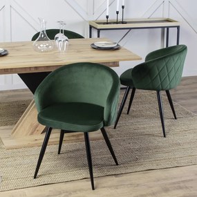 Elegáns Étkezőszék Zöld Bársony Kárpittal. ADELE
