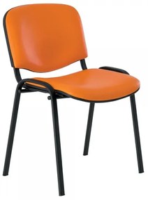 ISO bőr konferencia szék - fekete lábak, narancssárga