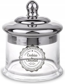Üveg Keksztartó Keksz Ezüst 16cm Cookies 15
